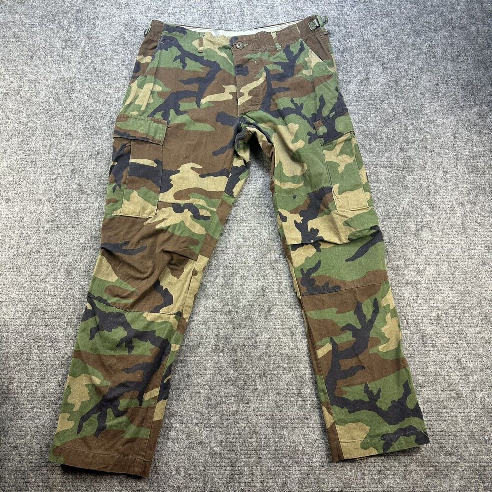 Vintage Military Pants Medium Short Woodland Camo M81 Combat Tactical Army